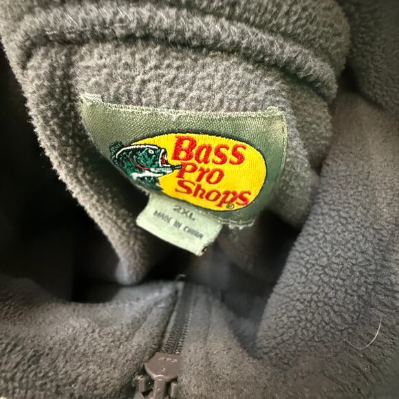 Bass Pro Shops 1/4 Zip Fleece Pullover Mens 2XL gray Jacket Sweatshirt fleece - Picture 3 of 4